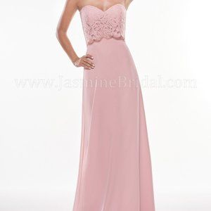 SIZE 10 Jasmine  (ROSE) Sweetheart Strapless Lace & Georgette Formal Dress